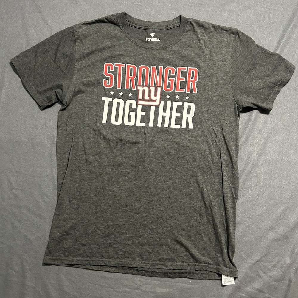 New York Giants Shirt Mens Large Gray Football Stronger Together Short Sleeve‎